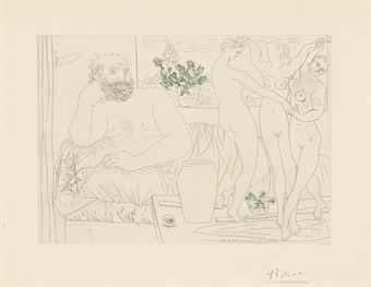 Sculpteur Et Trois Danseuses Sculptees, From: La Suite Vollard-1934 Sculpteur Et Trois Danseuses Sculptees, From: La Suite Vollard-1934