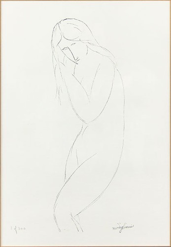 After Amedeo Modigliani - Nude Figure- After Amedeo Modigliani - Nude Figure-