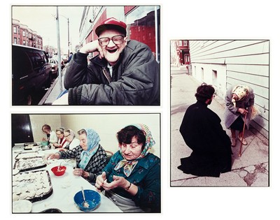 Three Works: 'Priest Greeting Elderly Woman', 'Man Waiting for a Bus', and 'Ukrainian Women Making Pierogies'-1990 Three Works: 'Priest Greeting Elderly Woman', 'Man Waiting for a Bus', and 'Ukrainian Women Making Pierogies'-1990