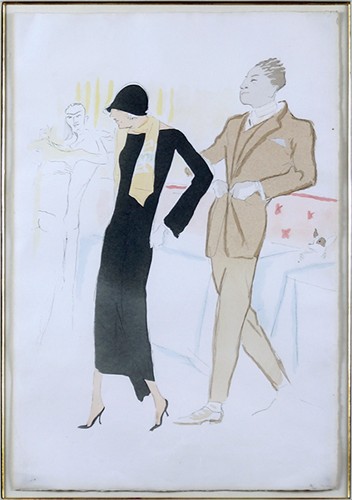 Artist Unknown - an Art Deco Couple- Artist Unknown - an Art Deco Couple-
