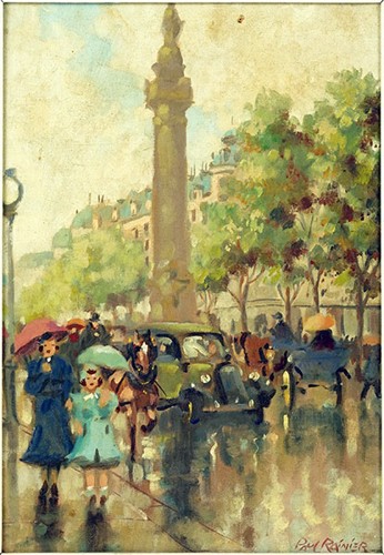 Paul Rainier - Parisian Street Scene- Paul Rainier - Parisian Street Scene-
