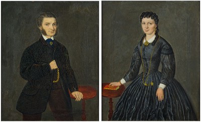 American School - Two Wedding Portraits- American School - Two Wedding Portraits-