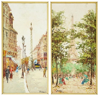 J Buarnet - Two Parisian Street Scenes- J Buarnet - Two Parisian Street Scenes-