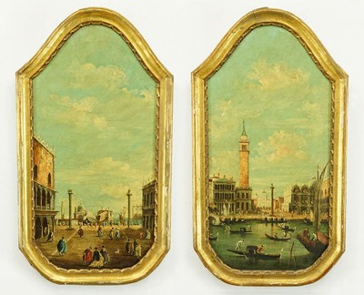 A Grossi - Two Scenes of Piazza San Marco- A Grossi - Two Scenes of Piazza San Marco-