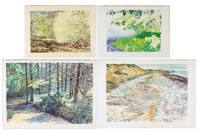 Four Color Lithographs: Including 'Grand Island', 'Canon Hill Pathway', 'Focus', and 'Counterpoint'- Four Color Lithographs: Including 'Grand Island', 'Canon Hill Pathway', 'Focus', and 'Counterpoint'-