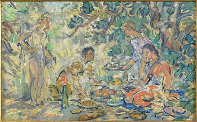 Artist Unknown - Study for a Picnic- Artist Unknown - Study for a Picnic-