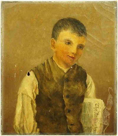 Artist Unknown - The Newspaper Salesman- Artist Unknown - The Newspaper Salesman-