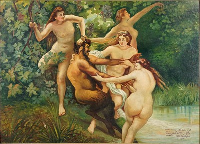 Aldo Montefiori - Nymphs and a Satyr-1933 Aldo Montefiori - Nymphs and a Satyr-1933