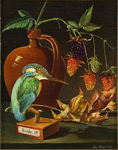Joseph Fischer - Still Life With Kingfisher-1940 Joseph Fischer - Still Life With Kingfisher-1940