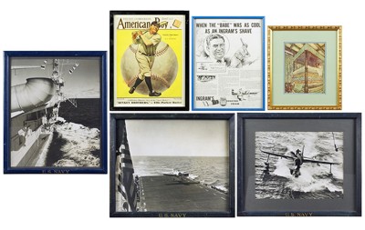 Three US Navy Photographs; Two Babe Ruth illustrations; Arthur Rackham illustration-1940 Three US Navy Photographs; Two Babe Ruth illustrations; Arthur Rackham illustration-1940
