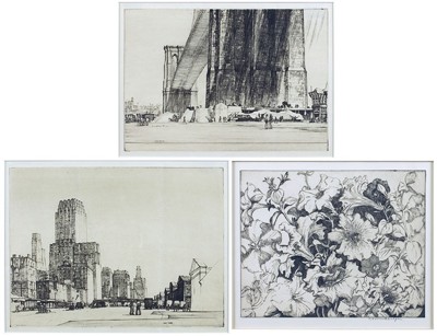 Petunias; Brooklyn Bridge; West Street-1932 Petunias; Brooklyn Bridge; West Street-1932