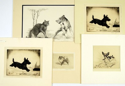 A Collection of Five 20th Century Prints of Dogs- A Collection of Five 20th Century Prints of Dogs-