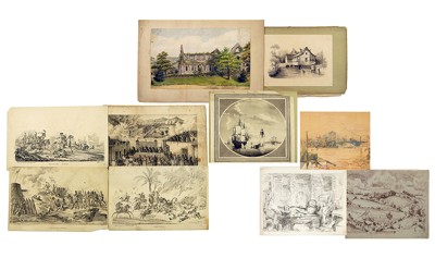 A Collection of 19th / Early 20th Century Works on Paper: 'Turville Heath'; 'Kitchen'; 'Thames'; 'Tintern Abbey'-1942 A Collection of 19th / Early 20th Century Works on Paper: 'Turville Heath'; 'Kitchen'; 'Thames'; 'Tintern Abbey'-1942