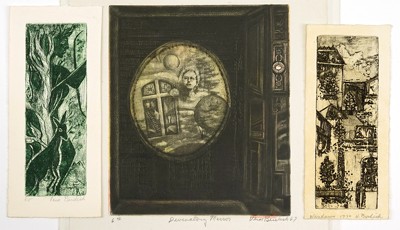 Three Etchings: 'Windows'; 'Nude and Deer'; 'Divinatory Mirror'-1967 Three Etchings: 'Windows'; 'Nude and Deer'; 'Divinatory Mirror'-1967