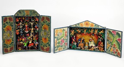 Two Peruvian Retablos- Two Peruvian Retablos-