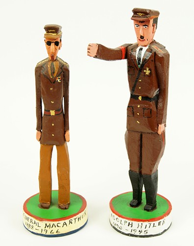Two Folk Art Military Figures- Two Folk Art Military Figures-