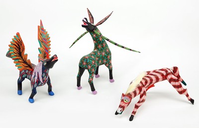 Three Mexican Folk Art Figures- Three Mexican Folk Art Figures-