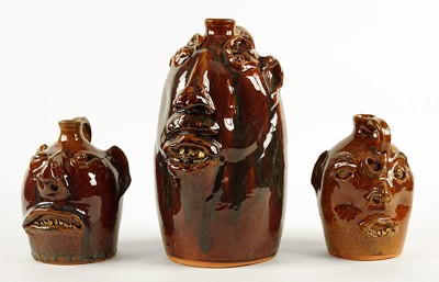 Three Brown's Pottery Face Jugs-1989 Three Brown's Pottery Face Jugs-1989