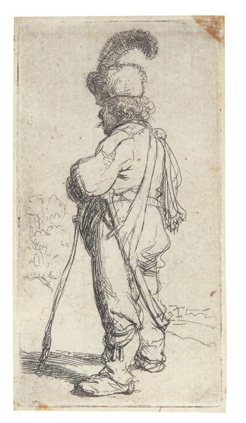 Polander Leaning On A Stick (B., Holl. 141; New Holl. 76; H. 98)-1631 Polander Leaning On A Stick (B., Holl. 141; New Holl. 76; H. 98)-1631