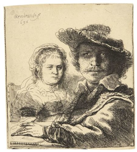 Self-Portrait With Saskia (B., Holl. 19; New Holl. 158; H. 144)-1636 Self-Portrait With Saskia (B., Holl. 19; New Holl. 158; H. 144)-1636