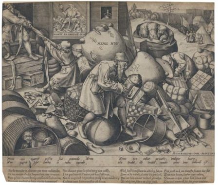 After Pieter Bruegel the Elder - Nemo Non: Everyman Looks For His Own Profit (Bast., Holl. 152; New Holl. 35; L. 26)-1558 After Pieter Bruegel the Elder - Nemo Non: Everyman Looks For His Own Profit (Bast., Holl. 152; New Holl. 35; L. 26)-1558