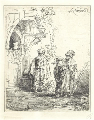 Three Oriental figures (Jacob and Laban?)-1641 Three Oriental figures (Jacob and Laban?)-1641