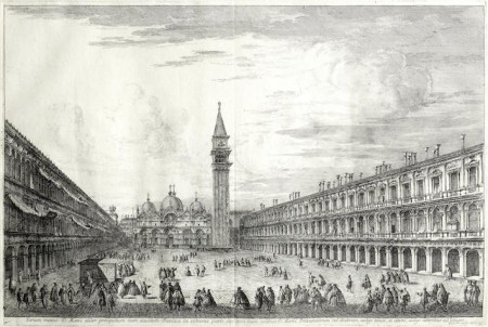 Piazza San Marco verso La Basilica; Il Canal Grande a Ca' Pesaro-1741 Piazza San Marco verso La Basilica; Il Canal Grande a Ca' Pesaro-1741