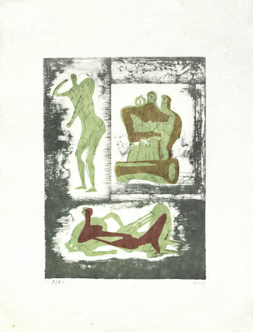 Reclining and Standing Figure and Family Group; Pallas Heads-1973 Reclining and Standing Figure and Family Group; Pallas Heads-1973