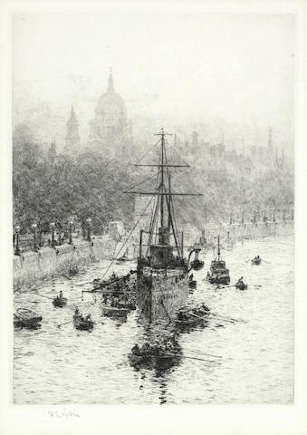 A Collection (The City of London from Waterloo Bridge, Northampton, off the Temple and 5th Battle Squadron in the North Sea)- A Collection (The City of London from Waterloo Bridge, Northampton, off the Temple and 5th Battle Squadron in the North Sea)-