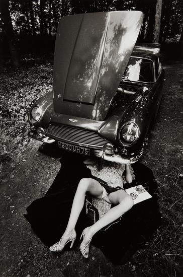 Alone Under A Car With Open Hood, Paris-1975 Alone Under A Car With Open Hood, Paris-1975