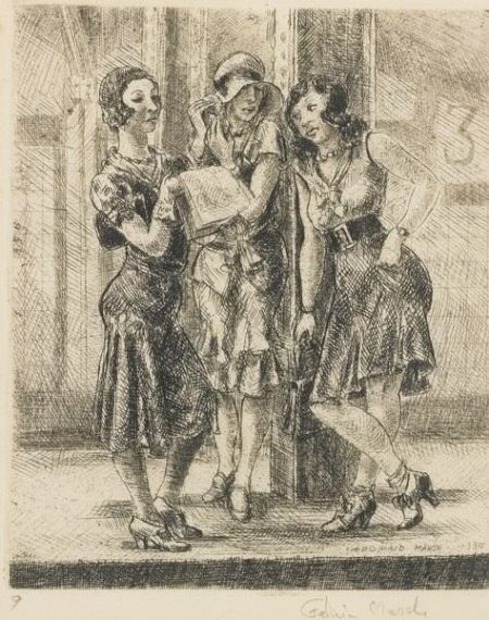 Three Girls On Subway Platform (Sasowsky 92)-1930 Three Girls On Subway Platform (Sasowsky 92)-1930