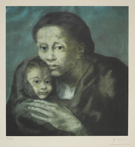 After Pablo Picasso - Mere et enfant au fichu, from Barcelona Suite-1966 After Pablo Picasso - Mere et enfant au fichu, from Barcelona Suite-1966