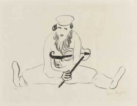 Bearded Man Seated with Violin under His Arm-1923 Bearded Man Seated with Violin under His Arm-1923