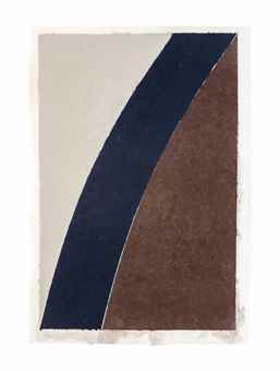 Colored Paper Image XII (Blue Curve with Brown and Gray)-1976 Colored Paper Image XII (Blue Curve with Brown and Gray)-1976