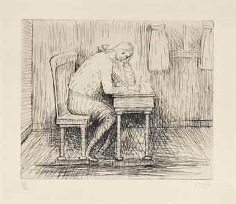 (i) Girl doing homework I; (ii) Girl doing homework III; (iii) Girl doing homework V-1974 (i) Girl doing homework I; (ii) Girl doing homework III; (iii) Girl doing homework V-1974