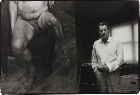 Lucian Freud With A Portrait Of Leigh Bowery-1990 Lucian Freud With A Portrait Of Leigh Bowery-1990
