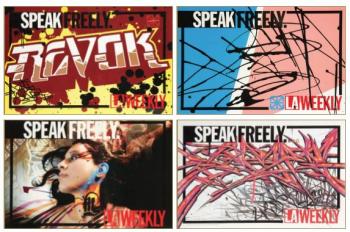 Revok-Retna-Saber-Push-7Th Letter La Weekly Newspaper Street Box Inserts Including Retna, Saber And Revok-2006 Revok-Retna-Saber-Push-7Th Letter La Weekly Newspaper Street Box Inserts Including Retna, Saber And Revok-2006
