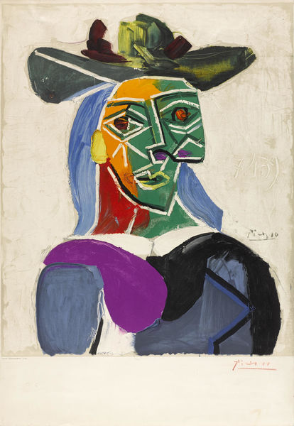 After Pablo Picasso - Tete de Femme au Chapeau-1956 After Pablo Picasso - Tete de Femme au Chapeau-1956