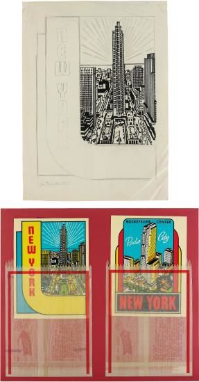 New York Decals 3 And 4; And Untitled (New York - Rockefeller Center)-1967 New York Decals 3 And 4; And Untitled (New York - Rockefeller Center)-1967