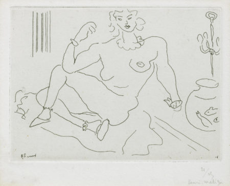 Nu assis sur le sol, un coude pose sur la jambe-1929 Nu assis sur le sol, un coude pose sur la jambe-1929