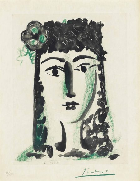 Femme à la mantille avec une fleur from: Le Carmen des Carmen-1949 Femme à la mantille avec une fleur from: Le Carmen des Carmen-1949