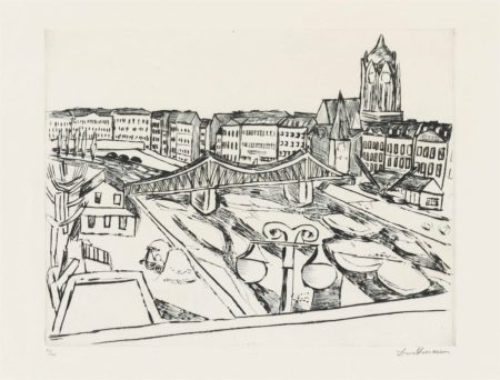 Stadtansicht mit Eisernem Steg-1923 Stadtansicht mit Eisernem Steg-1923