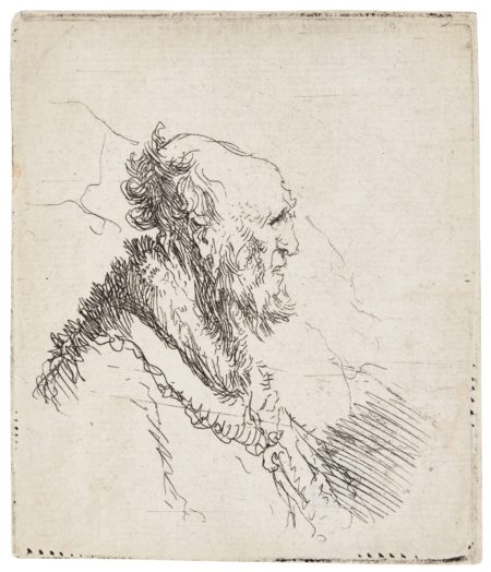 Old Man With A Flowing Beard: Bust; And Bald Old Man With A Short Beard In Profile Right (B. Holl. 315 306; New Holl. 83 147; H. 48 136)-1635 Old Man With A Flowing Beard: Bust; And Bald Old Man With A Short Beard In Profile Right (B. Holl. 315 306; New Holl. 83 147; H. 48 136)-1635