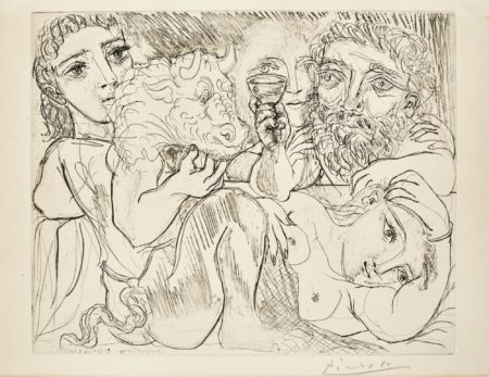 Minotaure Buveur Et Femmes (B. 200; Ba. 368)-1933 Minotaure Buveur Et Femmes (B. 200; Ba. 368)-1933