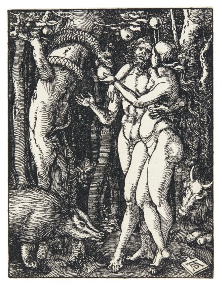 The Fall Of Man (Bartsch 17; Meder Hollstein 126); Adam Standing; Eve Standing-1524 The Fall Of Man (Bartsch 17; Meder Hollstein 126); Adam Standing; Eve Standing-1524