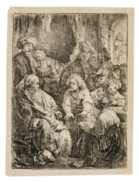 Joseph Telling His Dreams; And Menasseh Ben Israel (B. Holl. 37 269; New Holl. 167 156; H. 160 146)-1638 Joseph Telling His Dreams; And Menasseh Ben Israel (B. Holl. 37 269; New Holl. 167 156; H. 160 146)-1638