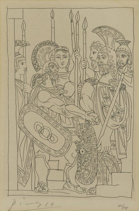 Accord entre les Guerriers de Sparte et d'Athènes, pl. 5, from Lysistrata (B. 271; Ba. 391; C. bk. 24)-1934 Accord entre les Guerriers de Sparte et d'Athènes, pl. 5, from Lysistrata (B. 271; Ba. 391; C. bk. 24)-1934