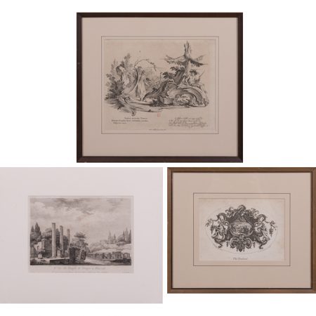 Johann Esaias Nilson-William Hogarth-A Group of Three Engravings (Including 'The Tankard'; engraving of the 'Ruines du Temple de Serapis a Pouzzols'.)- Johann Esaias Nilson-William Hogarth-A Group of Three Engravings (Including 'The Tankard'; engraving of the 'Ruines du Temple de Serapis a Pouzzols'.)-