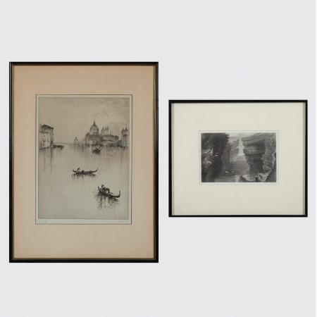 James Tibbits Willmore-Sydney Mackenzie Litten-Two Engravings (Including: 'The Gondoliers'; 'Grotto at Malbay, Cliffs of Moher, Ireland'- James Tibbits Willmore-Sydney Mackenzie Litten-Two Engravings (Including: 'The Gondoliers'; 'Grotto at Malbay, Cliffs of Moher, Ireland'-