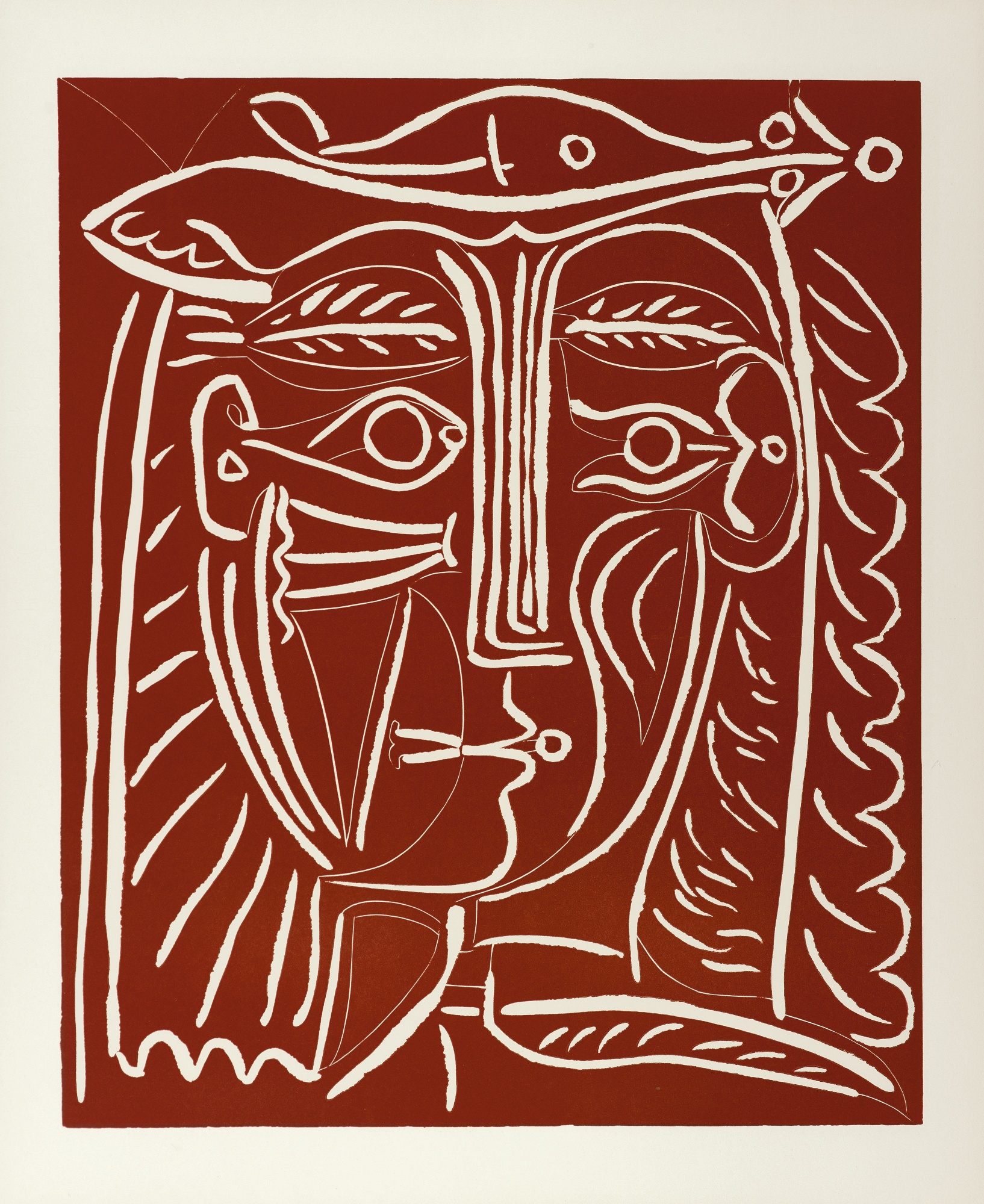 Tete De Femme Au Chapeau/Paysage Avec Baigneurs (Ba. 1284)-1962 Tete De Femme Au Chapeau/Paysage Avec Baigneurs (Ba. 1284)-1962